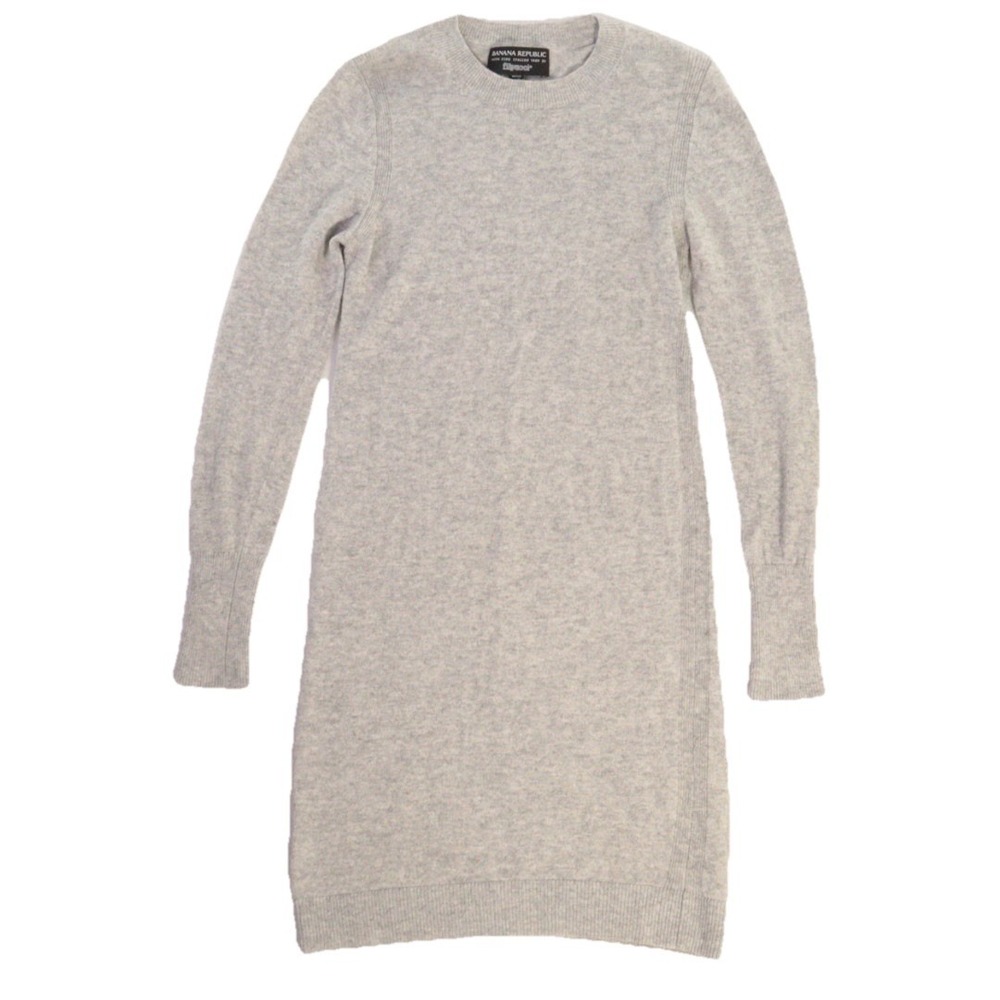 Banana Republic Sweater Dress Filpucci Italian Wool Cashmere Gray Minimalist XXS